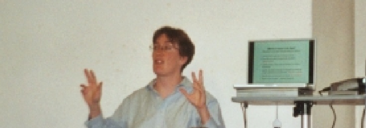 Photo credit: Robert Trappl 2002 JB lecturing (on conflict resolution in Vienna
2002)